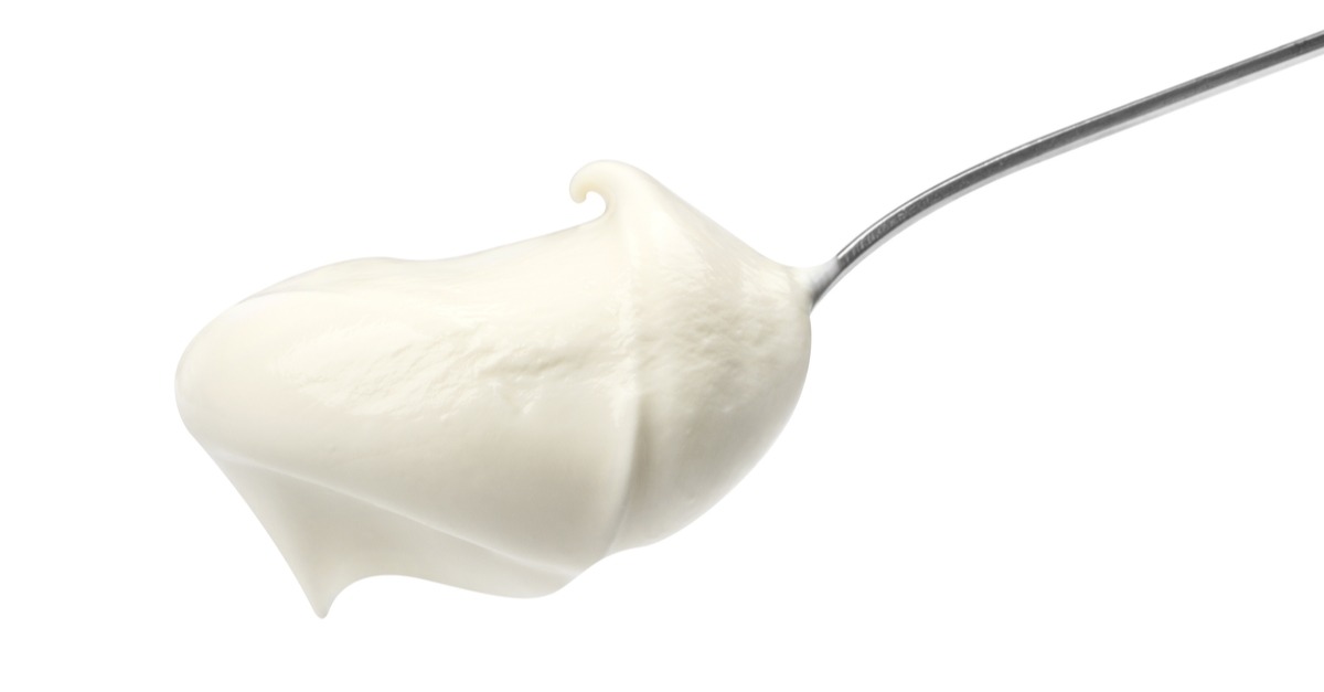 yogurt, serving, spoon
