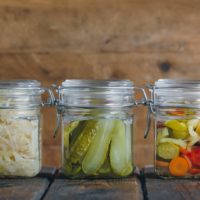 Pickled Vegetables in Glass Jars