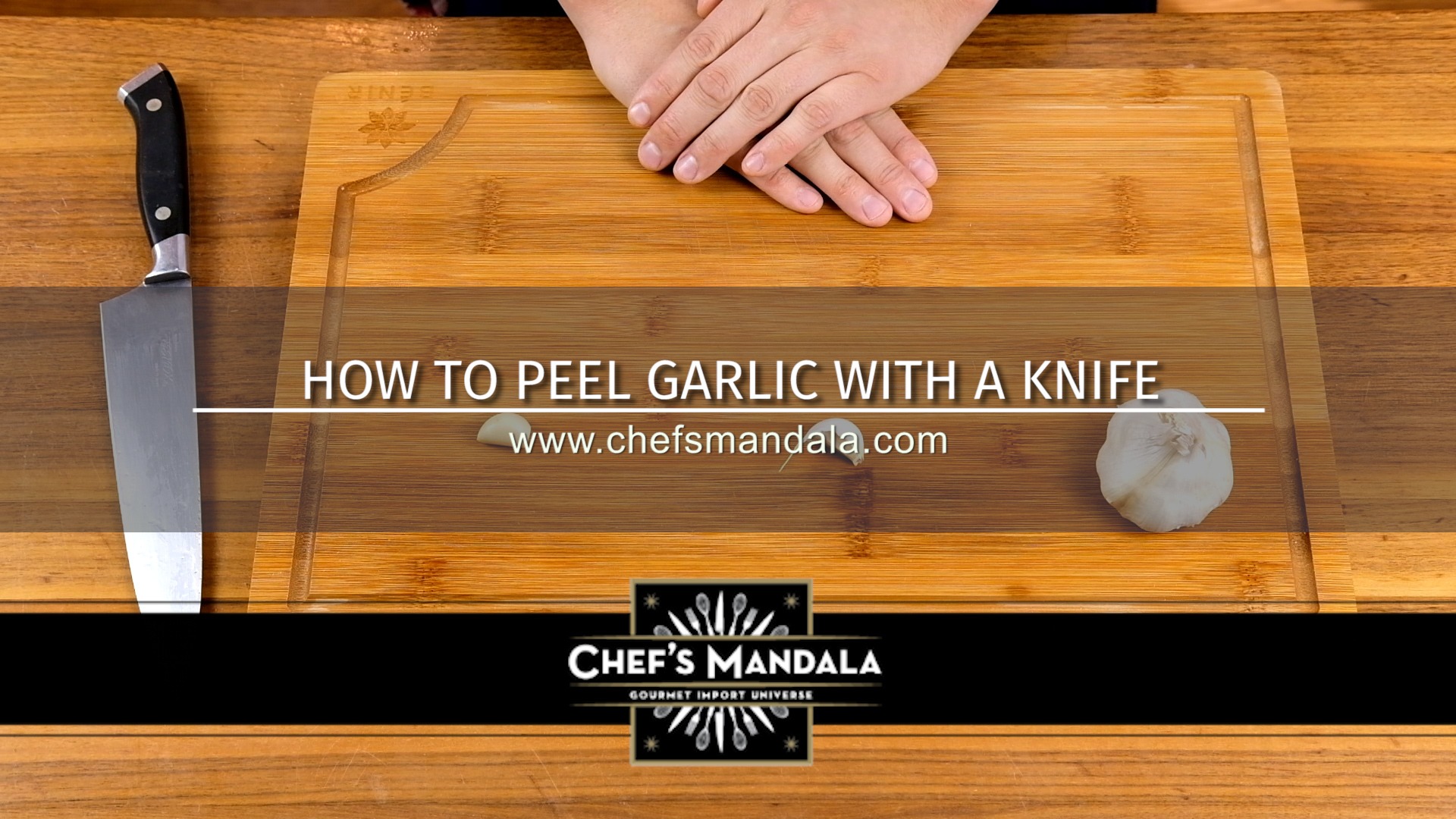 HOW TO PEEL GARLIC WITH A KNIFE