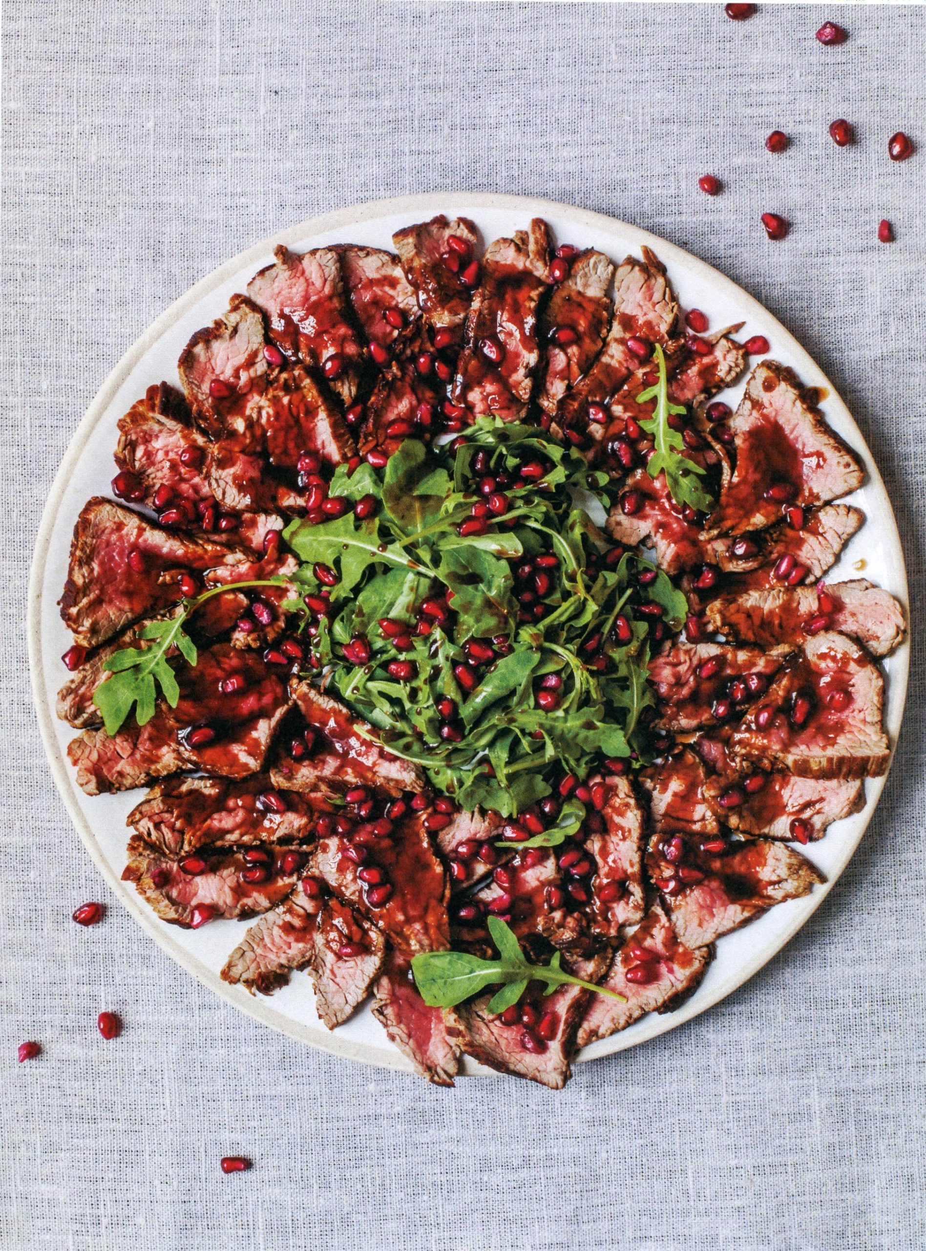 Persiana Seared beef with pomegranate and balsamic dressing